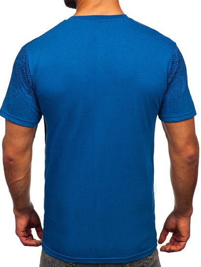 Camiseta algodón de manga corta para hombre azul oscuro Bolf 14710