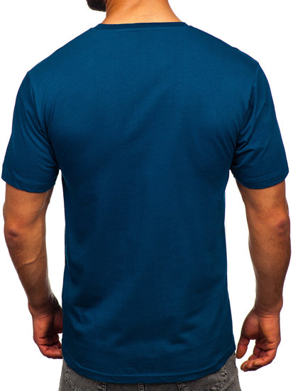 Camiseta algodón de manga corta para hombre azul oscuro Bolf 14748