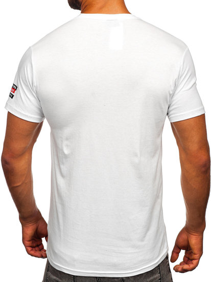 Camiseta algodón de manga corta para hombre blanco Bolf 14514