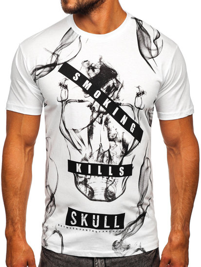 Camiseta algodón de manga corta para hombre blanco Bolf 14701