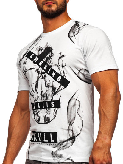 Camiseta algodón de manga corta para hombre blanco Bolf 14701