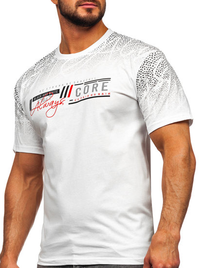 Camiseta algodón de manga corta para hombre blanco Bolf 14710