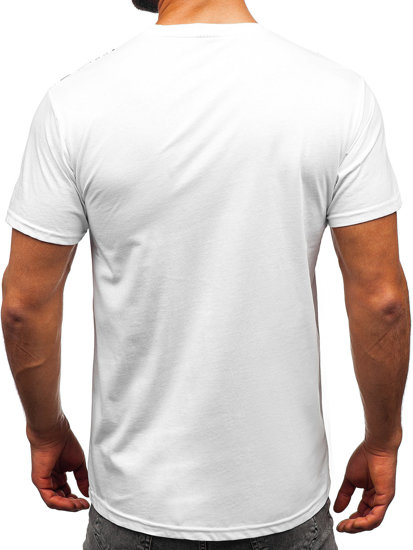 Camiseta algodón de manga corta para hombre blanco Bolf 14722