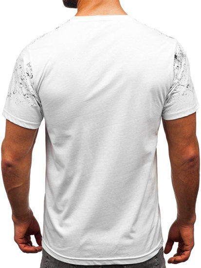 Camiseta algodón de manga corta para hombre blanco Bolf 14725