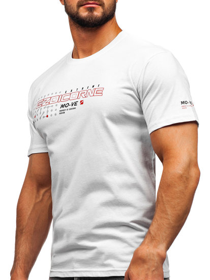 Camiseta algodón de manga corta para hombre blanco Bolf 14732