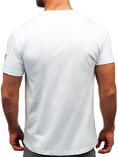 Camiseta algodón de manga corta para hombre blanco Bolf 14736