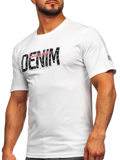 Camiseta algodón de manga corta para hombre blanco Bolf 14746