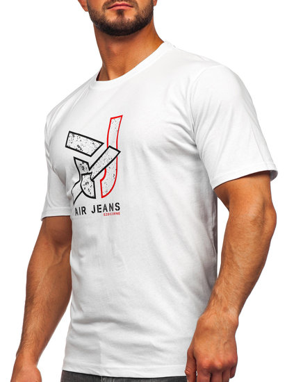 Camiseta algodón de manga corta para hombre blanco Bolf 14769