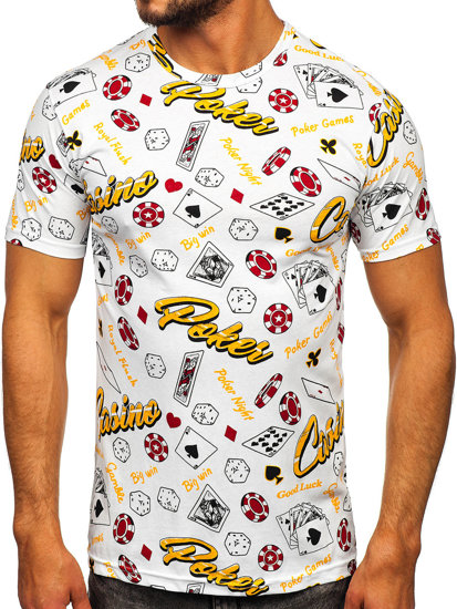 Camiseta algodón de manga corta para hombre blanco Bolf 14957