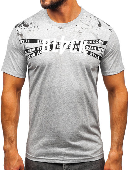 Camiseta algodón de manga corta para hombre gris Bolf 14722