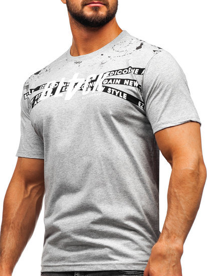 Camiseta algodón de manga corta para hombre gris Bolf 14722