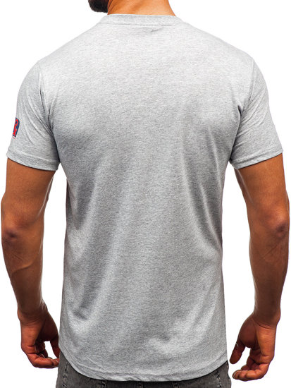 Camiseta algodón de manga corta para hombre gris Bolf 14736