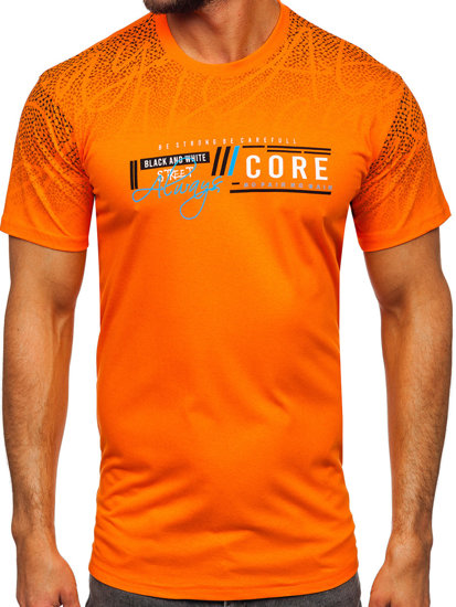 Camiseta algodón de manga corta para hombre naranja Bolf 14710