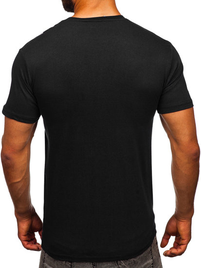 Camiseta algodón de manga corta para hombre negro Bolf 14701