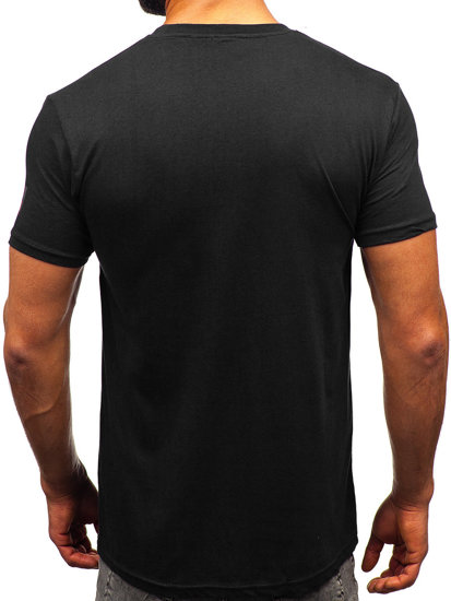 Camiseta algodón de manga corta para hombre negro Bolf 14736