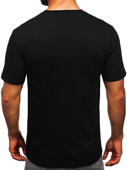 Camiseta algodón de manga corta para hombre negro Bolf 14748