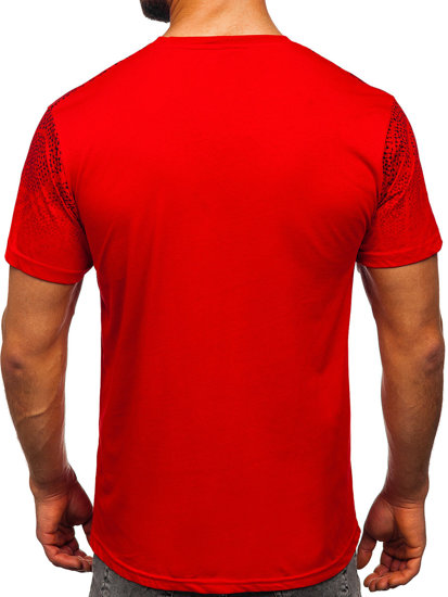 Camiseta algodón de manga corta para hombre rojo Bolf 14710