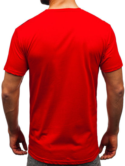 Camiseta algodón de manga corta para hombre rojo Bolf 14722