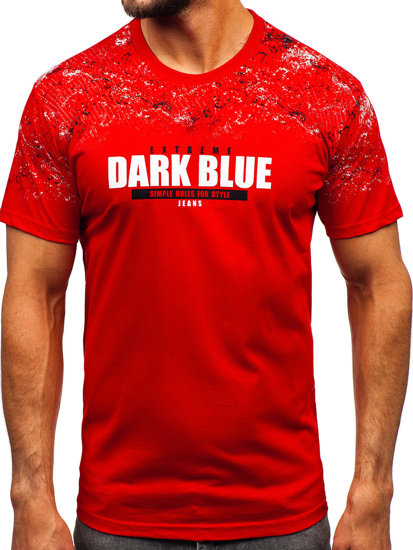 Camiseta algodón de manga corta para hombre rojo Bolf 14725