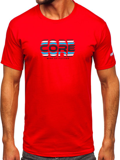 Camiseta algodón de manga corta para hombre rojo Bolf 14731