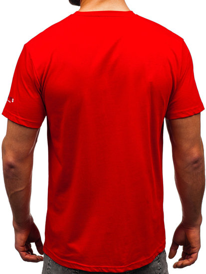 Camiseta algodón de manga corta para hombre rojo Bolf 14732