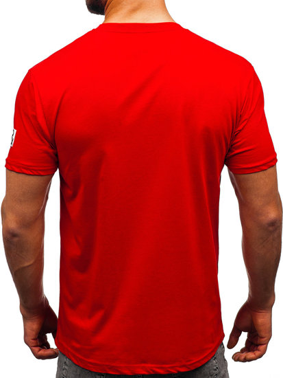 Camiseta algodón de manga corta para hombre rojo Bolf 14736