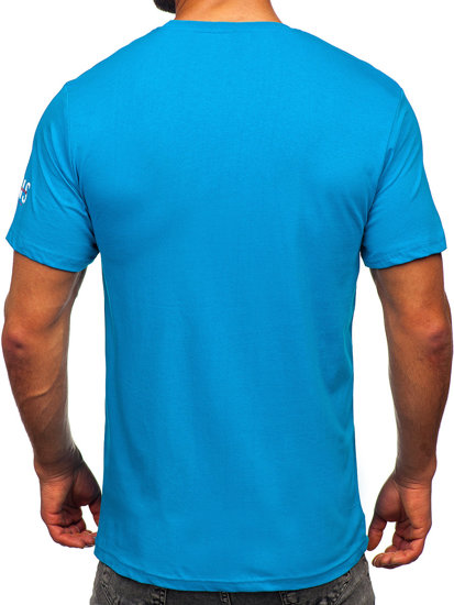 Camiseta algodón de manga corta para hombre turquesa Bolf 14746