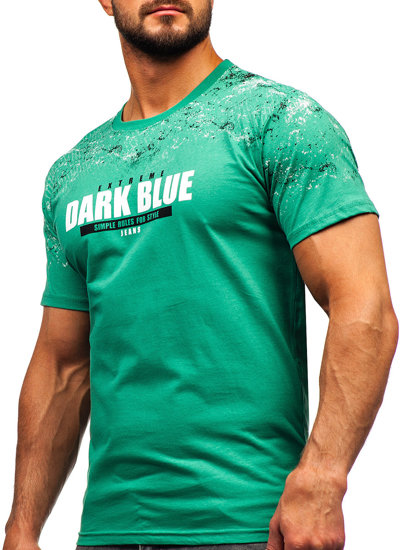 Camiseta algodón de manga corta para hombre verde Bolf 14725