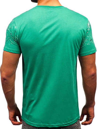 Camiseta algodón de manga corta para hombre verde Bolf 14725