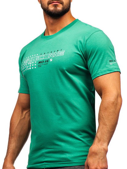 Camiseta algodón de manga corta para hombre verde Bolf 14732