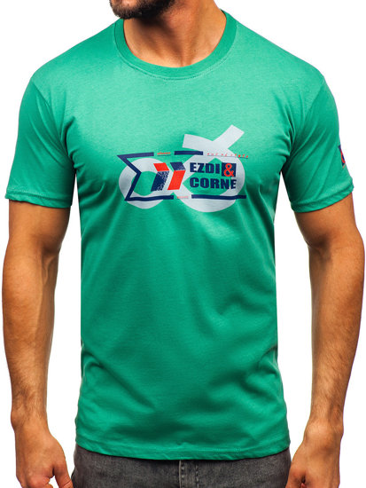 Camiseta algodón de manga corta para hombre verde Bolf 14736