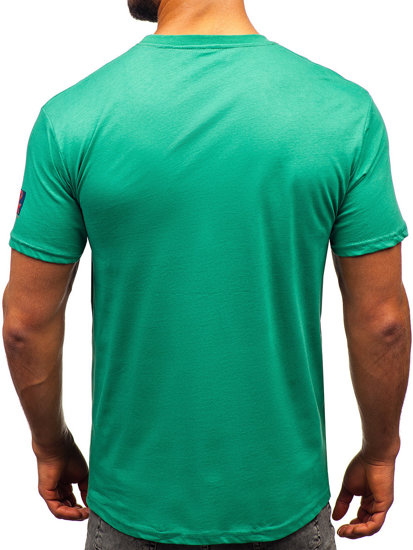 Camiseta algodón de manga corta para hombre verde Bolf 14736