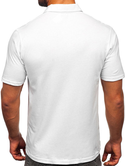 Camiseta algodón de manga corta polo para hombre blanco Bolf 143006