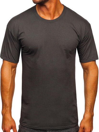 Camiseta algodón sin impresión para hombre antracita Bolf B459