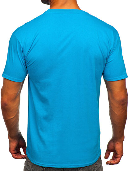 Camiseta algodón sin impresión para hombre azul Bolf B459