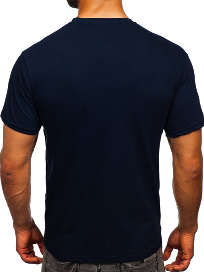 Camiseta algodón sin impresión para hombre azul oscuro Bolf 192397