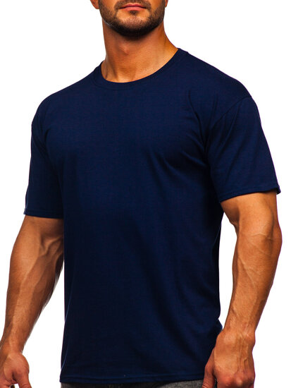 Camiseta algodón sin impresión para hombre azul oscuro Bolf B459