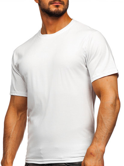 Camiseta algodón sin impresión para hombre blanco Bolf 192397