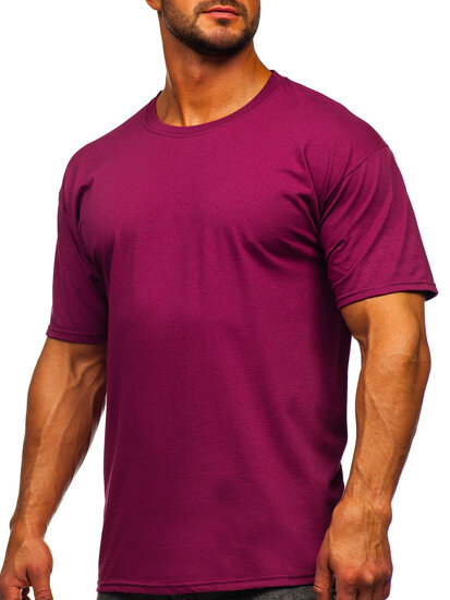 Camiseta algodón sin impresión para hombre burdeos Bolf B459