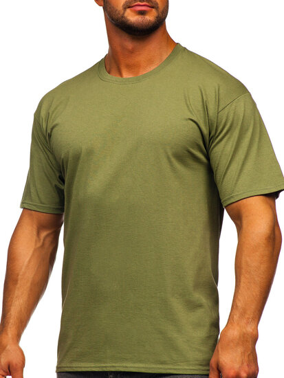 Camiseta algodón sin impresión para hombre caqui Bolf B459