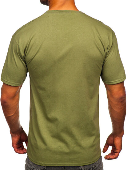 Camiseta algodón sin impresión para hombre caqui Bolf B459