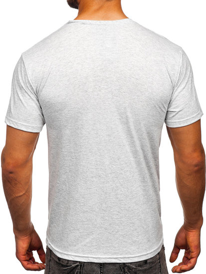 Camiseta algodón sin impresión para hombre gris claro Bolf 192397