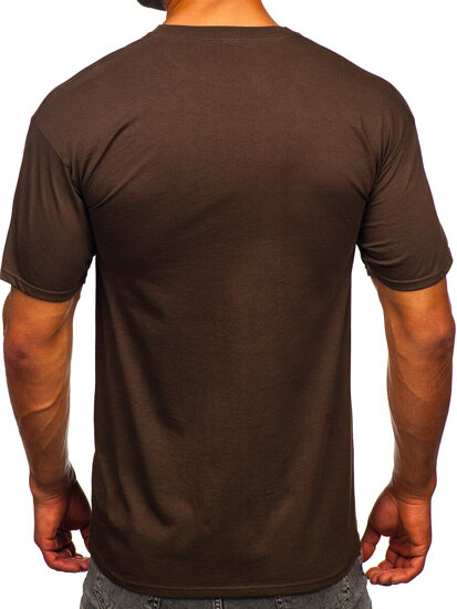 Camiseta algodón sin impresión para hombre marrón Bolf B459