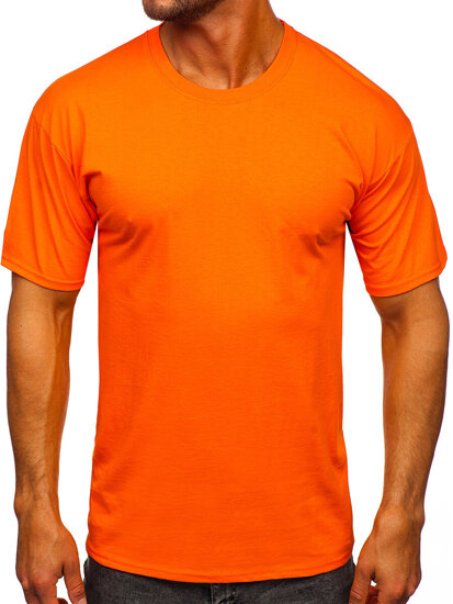 Camiseta algodón sin impresión para hombre naranja Bolf B459