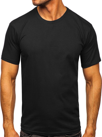 Camiseta algodón sin impresión para hombre negro Bolf 192397