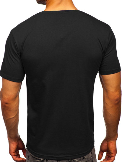 Camiseta algodón sin impresión para hombre negro Bolf 192397