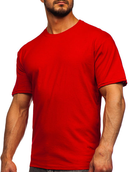 Camiseta algodón sin impresión para hombre rojo Bolf 192397