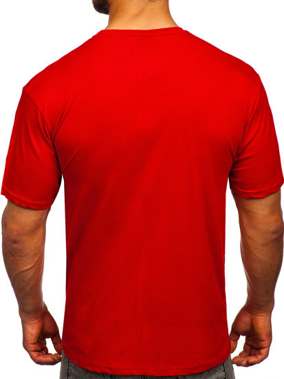 Camiseta algodón sin impresión para hombre rojo Bolf 192397