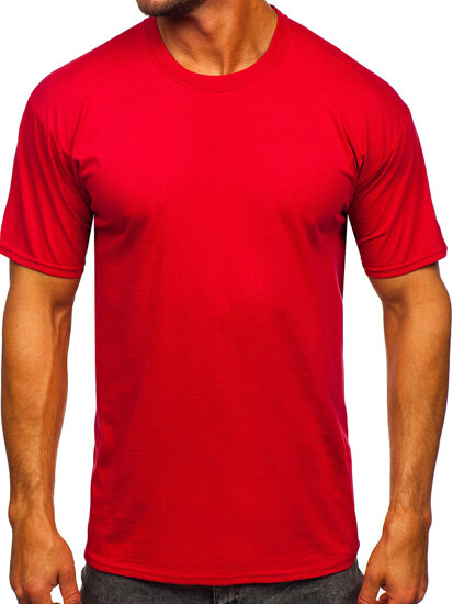 Camiseta algodón sin impresión para hombre rojo Bolf B459