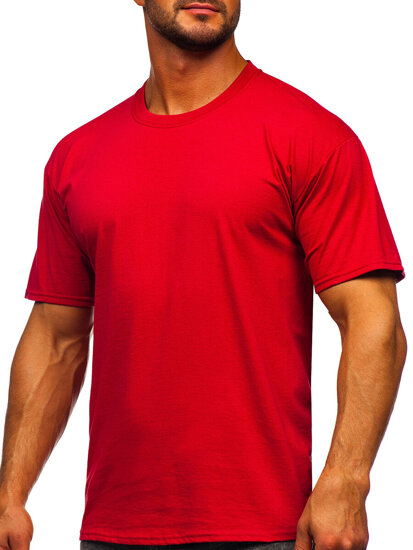 Camiseta algodón sin impresión para hombre rojo Bolf B459